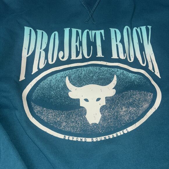 Under Armour Project Rock Terry Sweatshirt Oversized Loose Women’s Sz S - Picture 2 of 6